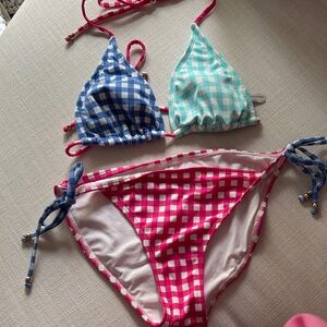Vineyard Vines Blue and Pink Gingham Bikini